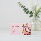 Carte De Visite VINTAGE NURSE et Gold Caduceus (Debout devant)