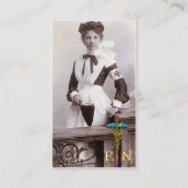 Carte De Visite VINTAGE NURSE et Gold Caduceus (Dos)