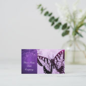 Carte De Visite Vintage papillon violet tourbillons mode (Debout devant)