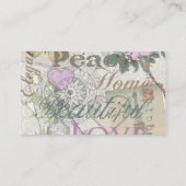 Carte De Visite Vintage Peace Home Belle Amour (Dos)