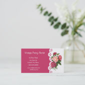 Carte De Visite Vintage Peony Florist Shop Flower (Debout devant)