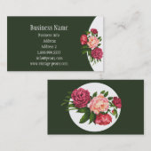 Carte De Visite Vintage Peony Garden (Devant / Derrière)