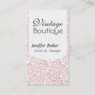 Carte De Visite Vintage Pink Cute Moderne Floral Personnaliser d'i