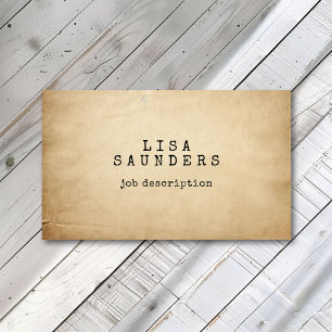 Carte De Visite Vintage police de machine à écrire papier d'antiqu