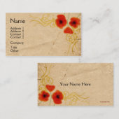 Carte de visite vintage Poppies (Devant / Derrière)