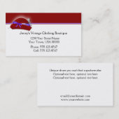 Carte de visite vintage pourpre rouge (Devant / Derrière)