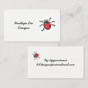 Carte De Visite Vintage Red Ladybug Minimalist Classy
