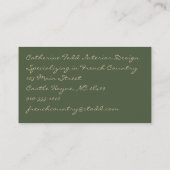 Carte De Visite Vintage Red Rooster Shabby Chic Design d'intérieur (Dos)