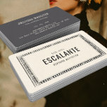 Carte De Visite Vintage rétro élégant Bordure noire Beige<br><div class="desc">Laissez vos cartes de visite mettre en valeur votre caractère unique et votre marque en choisissant notre style rétro rustique. Que vous soyez à la tête d'une boutique de vêtements vintage, d'un magasin d'artisanat, d'une cave, ou tout simplement d'apprécier l'esthétique antique-chic, cette carte vous donnera une impression durable. Avec son...</div>