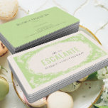 Carte De Visite Vintage Retro Elégant cadre fleuri vert beige<br><div class="desc">Laissez vos cartes de visite mettre en valeur votre caractère unique et votre marque en choisissant notre style rétro rustique. Que vous soyez à la tête d'une boutique d'antiquités, d'un café/théière, d'une boutique de vêtements vintages, d'un magasin d'artisanat, d'un vignoble ou simplement d'une esthétique antique chic, cette carte vous fera...</div>