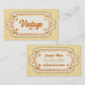 Carte De Visite Vintage Retro Orange (Devant / Derrière)