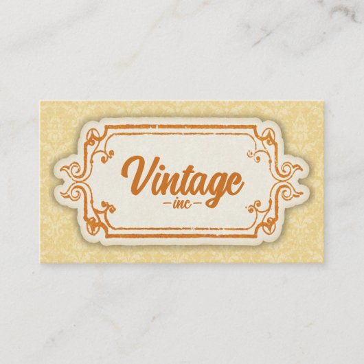 Carte De Visite Vintage Retro Orange (Devant)