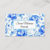 Carte De Visite   Vintage. Roses bleus. (Devant)