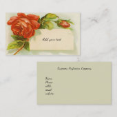 Carte De Visite Vintage, Roses rouges, Aquarelle (Devant / Derrière)