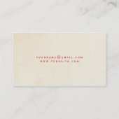 Carte de visite vintage rouge de champignon de (Dos)