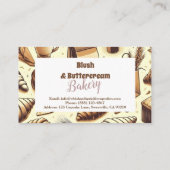 Carte De Visite Vintage Rustic Bakery (Dos)
