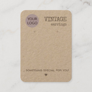 Carte De Visite Vintage Rustic Natural Paper Earrings Titulaire Br