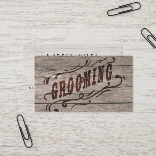 Carte De Visite Vintage rustique (Devant/Arrière en situation)