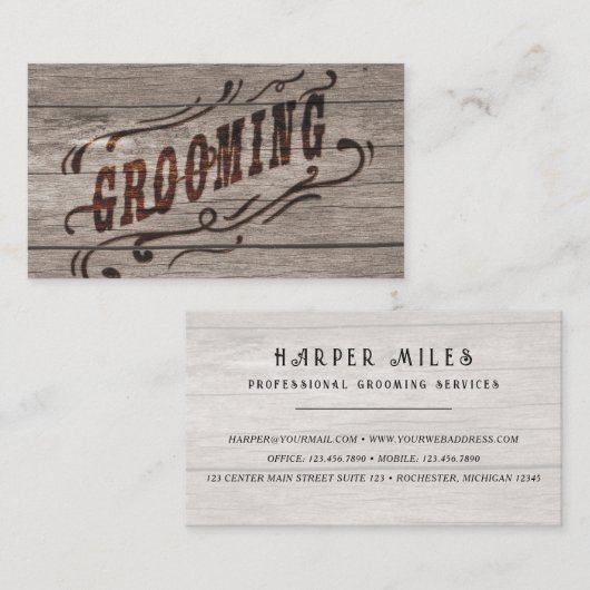 Carte De Visite Vintage rustique (Devant / Derrière)