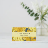 Carte De Visite Vintage Tulip Blue Gold Motif (Debout devant)