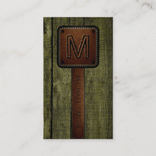 Carte De Visite Vintage Vert Bois Brown