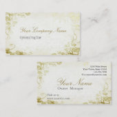 Carte De Visite Vintage vert d'antiquité Floral (Devant / Derrière)