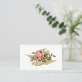 Carte De Visite Vintage White Dove et Flower (Debout devant)