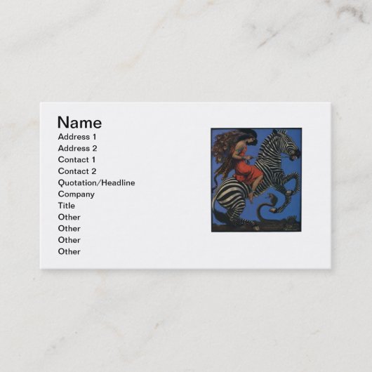 Carte De Visite Vintage Zebra Art Nouveau Femme (Devant)