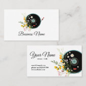 Carte De Visite Vinyl Record, floral, Oldies Rustique (Devant / Derrière)