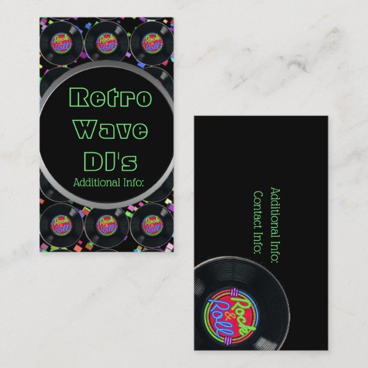 Carte de visite Vinyl Rock Et Roll 2 (Devant / Derrière)