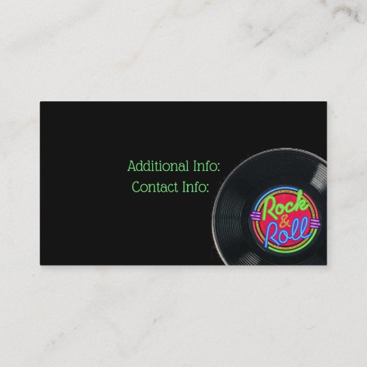 Carte de visite Vinyl Rock Et Roll 2 (Dos)