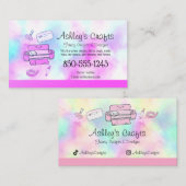 Carte De Visite Vinyle Arc-en-ciel Silhouette Aquarelle B (Devant / Derrière)