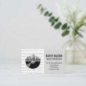 Carte De Visite Vinyle | Notes musicales | Producteur de musique (Debout devant)