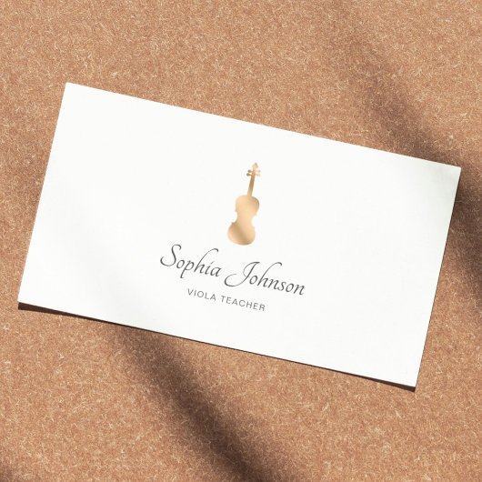 Carte De Visite Viola Enseignant Gold Professionnel Blanc