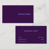 Carte De Visite Violet (Devant / Derrière)