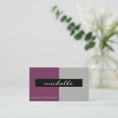 Carte De Visite Violet à deux tons / Gris (Debout devant)