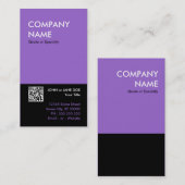Carte De Visite violet audace concevoir votre propre code QR (Devant / Derrière)