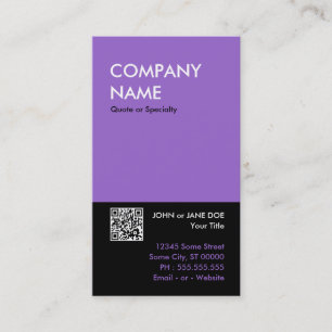 Carte De Visite violet audace concevoir votre propre code QR