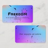 Carte De Visite Violet, bleu, oiseaux, étoile, liberté (Devant / Derrière)