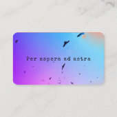 Carte De Visite Violet, bleu, oiseaux, étoile, liberté (Dos)