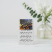 Carte De Visite Violet Bleu Orange Dans Mémoire Amour Souvenir (Debout devant)