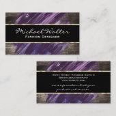 Carte De Visite Violet brossé | Bois (Devant / Derrière)