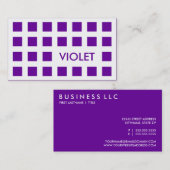 Carte De Visite VIOLET (carrés modernes) (Devant / Derrière)