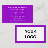 Carte de visite violet Concevez vos propres couleu (Devant / Derrière)