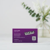 Carte de visite violet de luxe avec étincelle arge (Debout devant)