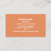 Carte De Visite Violet et orange (Dos)