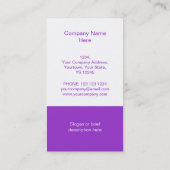 Carte de visite violet étoile violet blanc vertica (Dos)