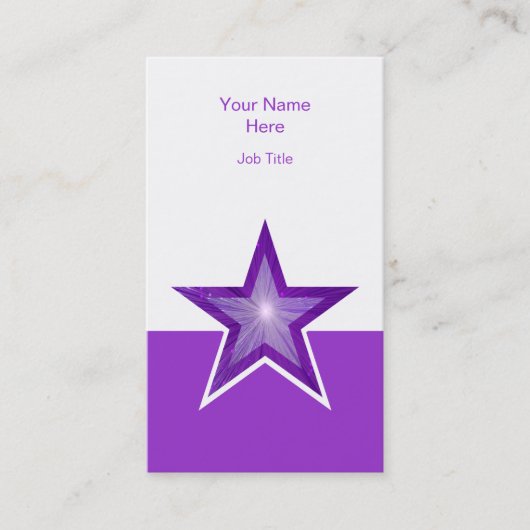Carte de visite violet étoile violet blanc vertica (Devant)