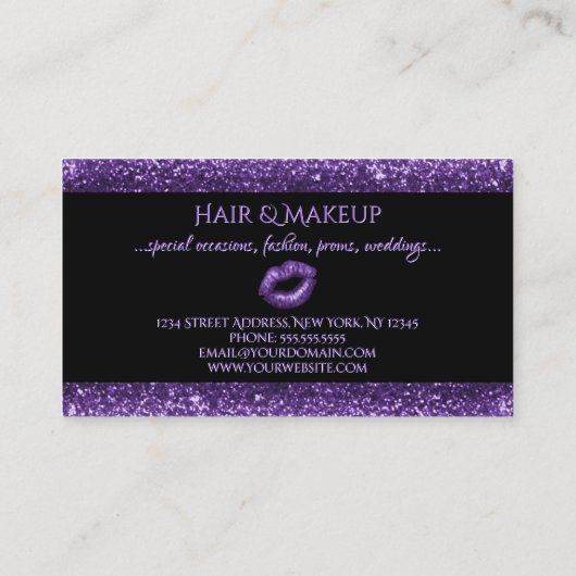 Carte de visite violet fascinant de fard à (Dos)
