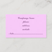 Carte de visite violet foncé (Dos)